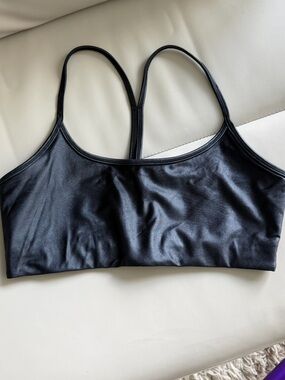 ALL ACCESS Black Shine Racerback Chorus Sports Bra - Bandier